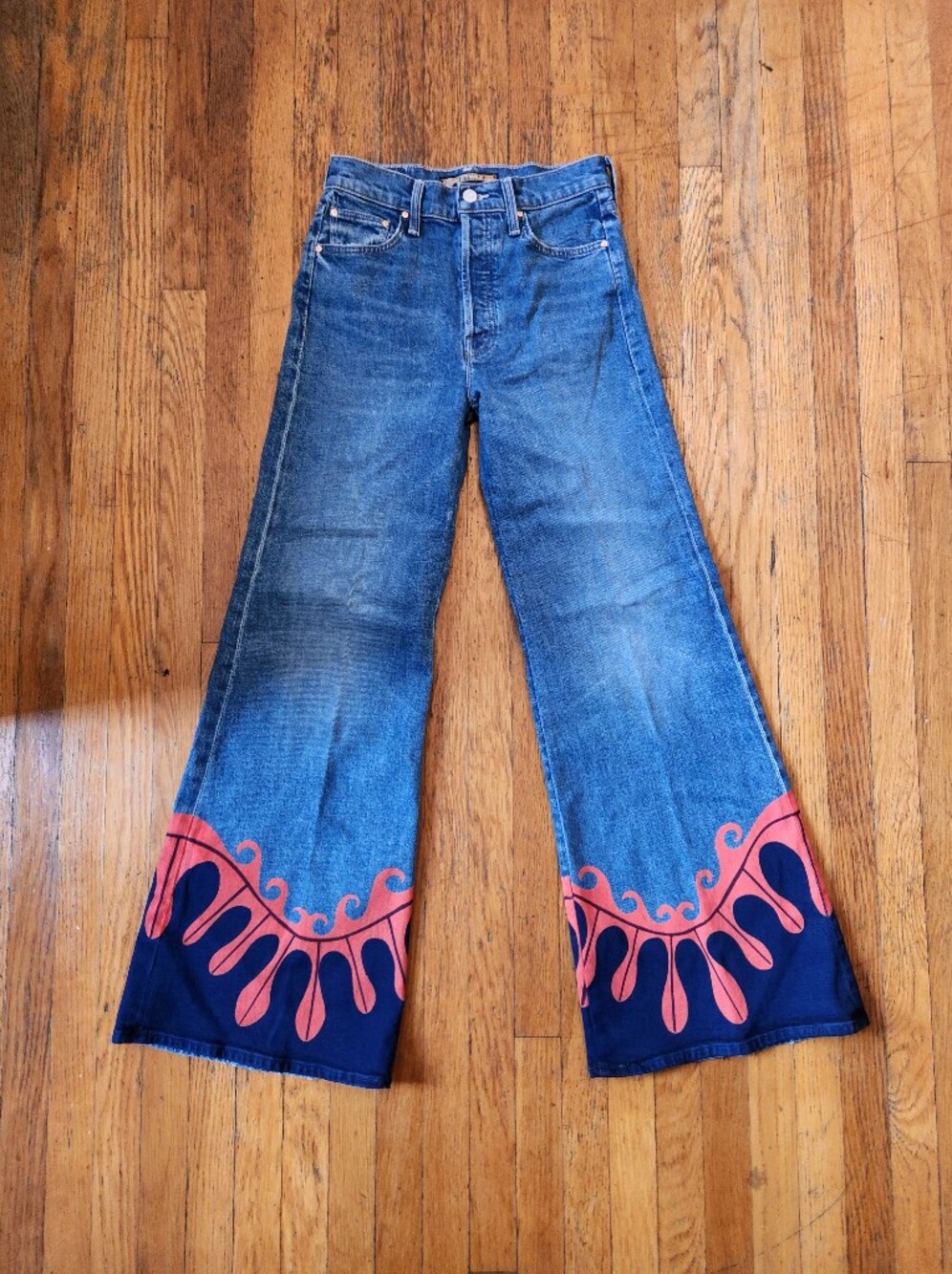 LADOUBLEJ x MOTHER The Tomcat Roller Jeans Deep in The Pacific NEW NWT - Picture 4 of 9